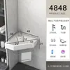 Lavabo de Pared para Uso Doméstico, Juego de Lavabo para Baño en Balcón, Soporte Triangular Simple de Cerámica para Apartamentos Pequeños