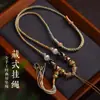Colar pingente de corda de algodão esfregada à mão de Xizang corda de colar estilo nacional Thangka Buddha cartão texto corda de brincar mão com cordão atacado
