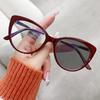 Moda Nuevos Lentes Ojo de Gato Cambiantes de Color Luz Anti-azul Espejo Plano Sentido Avanzado Marco Trendy Retro Transfronterizo Mujeres de Rostro Sencillo