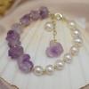 Pulsera de cristal nueva estilo coreano para mujer estilo ins simple personalizado diseño original pulsera de amatista en vivo en línea