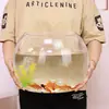 Aquário de Vidro Espessado Mini Aquário Pequeno Aquário de Peixe Dourado Planta Hidropônica Mesa Bola Redonda Aquário de Tartaruga Pequena