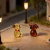 Figura de Perrito Hecha a Mano de Vidrio Zibo, Decoración de Escritorio para TV, Paisajismo para Acuarios Micro-Paisaje, Animal Ecológico