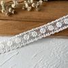 Branco estilo japonês bordado de algodão acessórios de renda artesanal diy material de vestuário oco saia arco