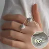 Anillo de Frijol Irregular Pequeño y Exquisito para Mujer, Simple, Moderno y Versátil, Anillo Abierto Apilable, Tendencia de Anillo de Dedo Índice de Nicho