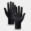 Luvas masculinas e femininas zíper flip dois dedos inverno feminino esportes tela sensível ao toque estação forro de fleece quente algodão impermeável luvas de fitness para adultos