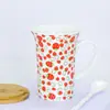 Taza Moderna de Lujo Ligero, Taza de Desayuno de Avena de Aspecto Elevado con Tapa y Juego de Cucharas, Taza de Regalo Personalizada por Fabricante, Taza de Cuerno