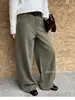 Pantalones Anchos Sueltos T-PLATFORM para Mujer, Nuevo Estilo Coreano Otoño 2026, Pantalones Casuales de Algodón 26068