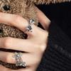 925 Sterling Silver Flower Bow Ring Women's Fashionable Distinctive Niche Cold Style Simple Ins Split Ring Bracelet