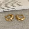 Brincos de orelha de trigo com diamantes de estilo italiano, brincos de metal femininos de nicho, brincos de moda exclusivos e de alto nível, todos combinados