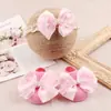 Comercio Exterior Más Vendido Conjunto de Diadema y Calcetines para Niños Bebé Bebé Diadema de Encaje Calcetines Antideslizantes Lazo Tiara Accesorios para el Cabello