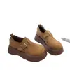 Zapatos Birkenstock gruesos de estilo británico retro para mujer, nuevo modelo de otoño 2006, zapatos de una sola pieza sin cordones que aumentan la altura, de corte profundo