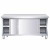 A6L Bancada de Aço Inoxidável Soldada Integral Bancada de Cozinha Armário de Armazenamento Mesa Portas Especial Comercial