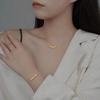 Collar de plata de ley S925 con concha de plata Wufu linmen, diseño de nicho de lujo simple y ligero, con cuentas redondas de flores de coche, cadena de clavícula femenina al por mayor