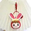 Boneca de Crochê Feita à Mão Pingente de Lã Acabado Chaveiro Cartoon Tecido Transfronteiriço Acessórios para Mochila Orelha de Coelho