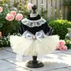 PETCIRCLE Roupinhas para Cães Pequenos e Filhotes, Vestido de Casamento de Malha Multicamadas com Bolinhas Estilo Princesa, Fofo e Elegante