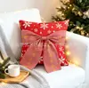 Fronha de almofada 3D temática de Natal transfronteiriça, de linho estampada com um design de árvore de Natal, para sala de estar ou uso festivo