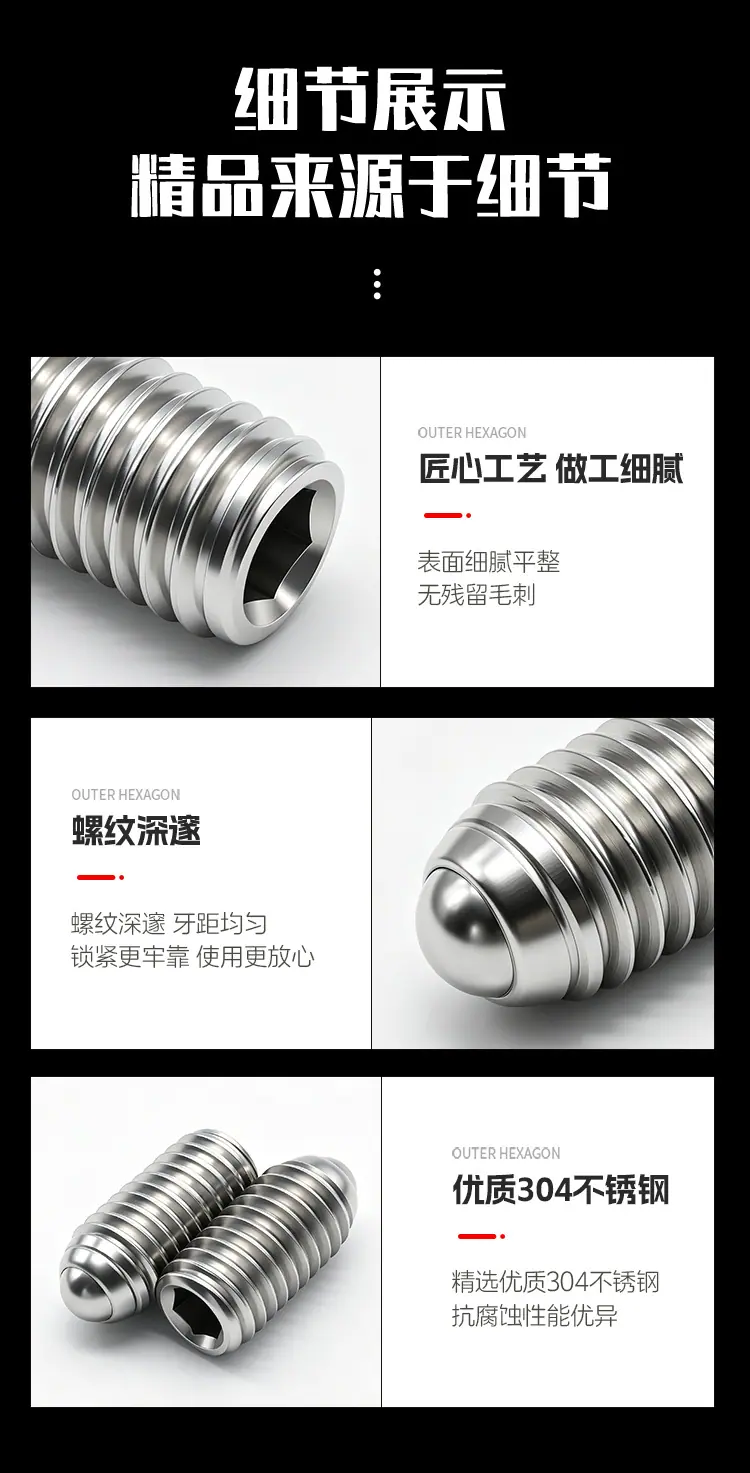 不锈钢波仔螺丝波子螺钉_06
