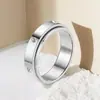 Anillo de Acero Inoxidable Europeo y Americano Transfronterizo Giratorio Estrella Luna Anillo Descompresor Anillo de Acero de Titanio Frío que No se Desvanece