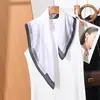 Pañuelo Cuadrado Pequeño de Alta Gama Estilo Francés para Mujer, Bufanda para Cuello de Verano y Otoño, Pañuelo de Seda para Protección Solar en Sesiones de Fotos en la Playa y la Costa, Cinta para el Cabello, Banda