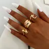 Anel Versátil da Moda Tendência Venda Quente Transfronteiriça Anel Plated Geométrico Irregular com Pérola Embutida Anel Plissado para Mulheres