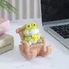 Sapo Bonito Suporte de Telefone Móvel Pequenos Enfeites Estação de Escritório Estabilidade Emocional Decoração de Mesa Presente de Descompressão de Aniversário