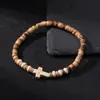 Pulsera Cruz de Madera y Turquesa de Moda para Hombre Transfronteriza Europea y Americana Personalizada Todo Fósforo Joyería de Gama Alta