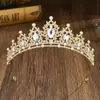 Corona de Novia Transfronteriza Colorida Diadema de Pedrería Corona de Aleación Barroca Accesorios para Vestido de Novia Accesorios para el Cabello Princesa
