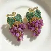 Pendientes Verdes Estilo Vintage Chanel Estilo Corte Medieval Francés Pendientes Exagerados de Alta Gama para Mujer