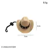 Gato Perro Mascota Mini Sombrero de Paja Juguete Gorra Festival Fiesta Figura Fiesta Fieltro Mascota Sombrero de Mezclilla