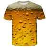 2023 Verão comércio exterior verão homens manga curta estampa estampa camiseta de manga curta camiseta masculina estampada cerveja 3DT