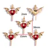 DIY Aleación de Goteo de Aceite Estilo Gótico Retro Colgante de Corazón con Alas Cruz Colgante para Pulsera Llavero W644