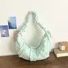 2026 Verano Nuevo Estilo Encaje Simple Cordón Pliegues de Cuerno Dulce Estilo Coreano Simple de Alta Apariencia Bolso Cruzado