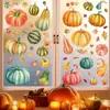Adesivos Estáticos Personalizados de Ação de Graças, Adesivos de Janela Dupla Face de Abóbora de Outono, Adesivos de Janela para Decoração de Cena em Vidro