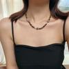 Guofeng Vintage Maillard Natural de alta calidad Ojo de Tigre Collar Cadena Clavícula
