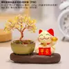 Enfeites de Árvore de Cristal Gato da Sorte Fofos Decoração de Mesa de Casa de Alto Padrão Estação de Trabalho Árvore do Dinheiro Árvore da Fortuna Enfeites de Entrada