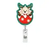 Insignia de Persona de Pergamino Acrílico Navideño Ciervo Pequeño Hebilla Retráctil ID Muñeco de Nieve Hebilla de Tirar Cuidado Médico Fácil Hombre de Jengibre Fantasma