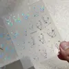 Yitu Patrón de Hormiga Cadena Plateada Láser Pegatinas para Uñas Estrella Estilo Lujo Ligero Estrella Dulce Pegatinas Decorativas Francesas Yt5653