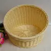 Cesta de pan cesta de pastelería cesta de frutas cesta de imitación de ratán cesta de exhibición de supermercado apertura oblicua redonda plato de frutas tejido de ratán de plástico cesta de almacenamiento