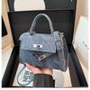 Bolso de mano Kelly Lock, estilo retro, moderno, de mezclilla, cruzado, de un solo hombro, para mujer, primavera 2025