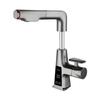 Grifo de Lavabo con Pantalla Digital, Altura Ajustable y Salida de Agua de Doble Modo para Tocador de Baño, Grifo de Lujo Ligero