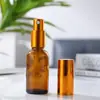 Frasco de Vidro Marrom para Óleo Essencial Frasco Recarregável Portátil com Conta-gotas 30ml Embalagem para Líquido de Essência Frasco Vazio Frasco Spray