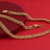 Collar con personalidad de moda de estilo étnico chapado en oro real, accesorios para hombre, collar con cuentas de Buda y etiqueta de dragón, pulsera de cadena gruesa