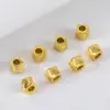 Contas soltas para atacado, contas espaçadoras, contas de botão de cobre em formato de losango poligonal, peças espaçadoras, contas poligonais para pulseiras e braceletes DIY