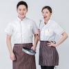 Roupas de chef manga curta roupas de verão loja de café da manhã delivery restaurante de lanches cozinha garçom roupas de trabalho tamanho grande logo estampado bordado