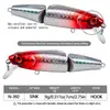 Señuelo minnow multi-sección más vendido transfronterizo para capas de agua superiores y medias, señuelo hundible con ojos rojos