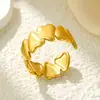 Personalidad Europea y Americana Exagerada Acero Inoxidable Hidráulico Simple Doble Capa Línea Anillo Abierto Lujo Ligero Sensación de Gama Alta Anillo de Dedo Joyería para Mano