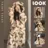 Pijama de coralina para mujer otoño e invierno nuevo estilo rojo en línea pantalones de camisón de felpa cálida engrosados traje de casa de alta gama