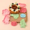Serie de Pingüinos de Dibujos Animados Molde para Galletas Pingüino Pequeño Molde para Galletas de Dibujos Animados 3D Galletas Impresas con Simulación de Arcilla DIY