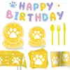 Transfronterizo Nuevo Lindo Tema de Pata de Perro Dopamina Suministros de Vajilla para Fiesta de Cumpleaños Decoración Colgante de Bandera Arreglo