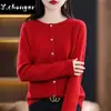 Cardigan de Gola Redonda de Uma Linha, Foco em Tricô de Lã Cashmere, Entrega Rápida de Amostras, Preparação Profunda de Estoque, Pedidos Pequenos São Rápidos